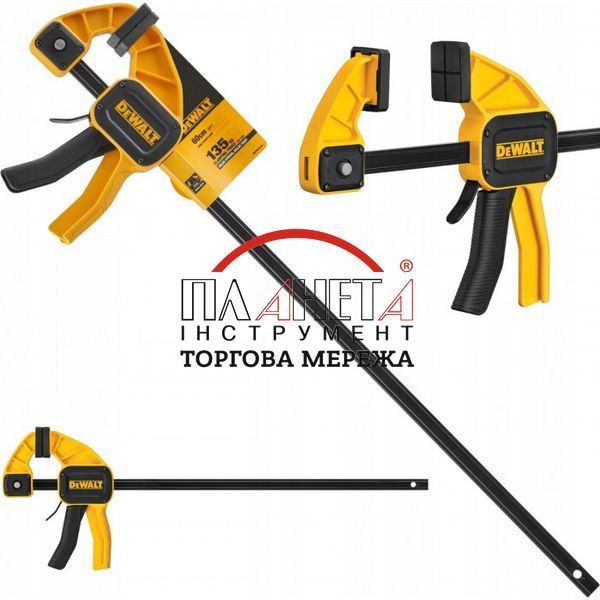 Струбцина DeWALT "L" швидкозатискна, 600 мм, максимальний тиск 135 кг (DWHT0-83194) DWHT0-83194 фото