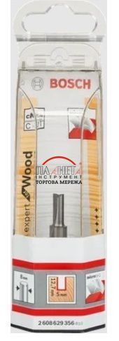 Пазова фреза Expert for Wood із двома канавками, твердий сплав Expert S8/D6/L25,4 Bosch Professional для занурювальних фрезерних машин, для кромкових фрезерів (2608629355) 2608629356 фото