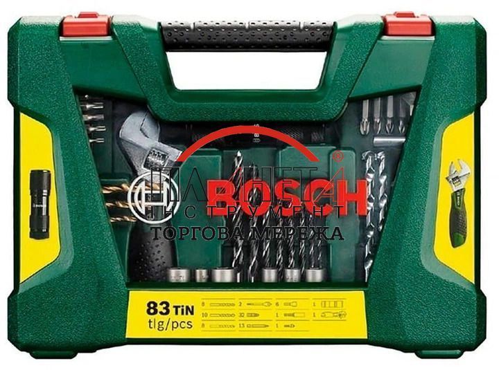 Набір приладдя V-Line, 83 предметів, хвостовик 6 мм, в кейсі Bosch (2607017309) 2607017309 фото