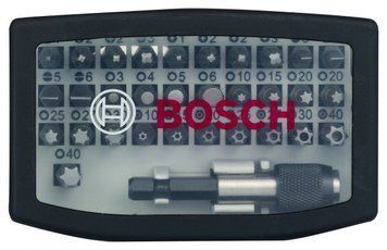 Набір біт для шуруповерта BOSCH PH, PZ, H, T з універсальним тримачем Quick Change 32 шт. 2607017319 фото