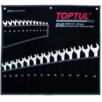 Набір ключів комбінованих 26 шт 6-32 мм TOPTUL Hi-Performance GPAX2601 GPAX2601 фото