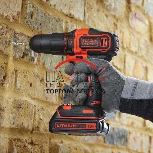Акумуляторний шуруповерт Black&Decker BDCHD18KB BDCHD18KB фото