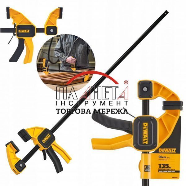 Струбцина DeWALT "L" швидкозатискна, 900 мм, максимальний тиск 135 кг (DWHT0-83195) DWHT0-83195 фото