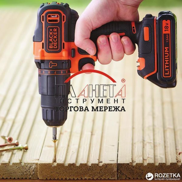 Акумуляторний шуруповерт Black&Decker BDCHD18KB BDCHD18KB фото