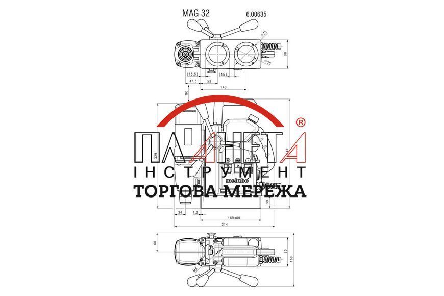 Свердлильний верстат на магнітній основі Metabo MAG 32 600635500 фото