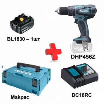 Акумуляторний дриль-шуруповерт Makita DHP 456 RFJ Promo1 DHP456RFJ-Promo1 фото