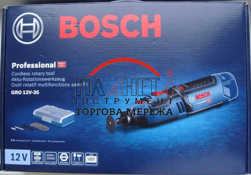 Акумуляторна універсальна шліфувальна машина (гравер) Bosch GRO 12V-35 06019C5000 фото