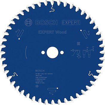 Пильний диск Expert for Wood Corded Bosch Professional для мережевих ручних циркулярних пилок, для занурювальних пил, 180x20x1,6, 48T (2608644031) 2608644031 фото