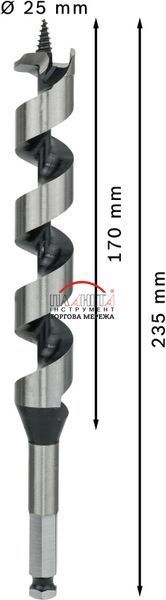 Винтовое сверло по дереву 25x170x235 мм Wood Bosch Professional (2608597635) 2608597635 фото