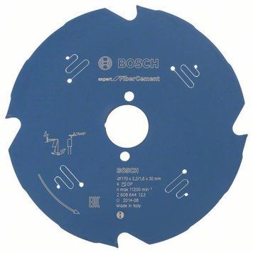 Пиляльне полотно, диск Bosch Professional Expert Fibre Cement Corded для мережевих ручних циркулярних пилок, 170x30x2.2, 4T (2608644123) 2608644123 фото