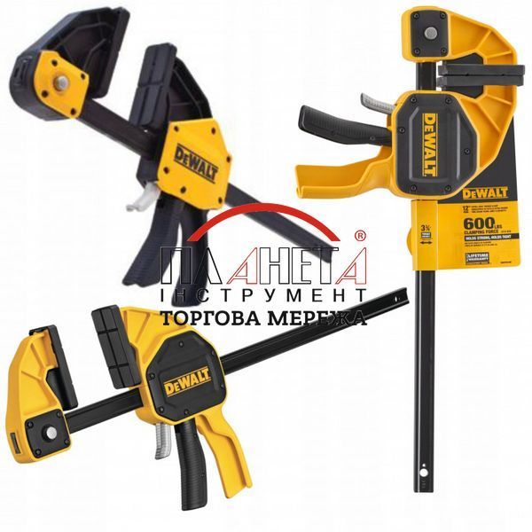 Струбцина DeWALT "XL" швидкозатискна, 300 мм, максимальний тиск 270 кг (DWHT0-83185) DWHT0-83185 фото