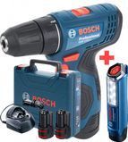 Акумуляторний шуруповерт Bosch GSR 120-LI + ліхтар 06019G8004 06019G8004 фото
