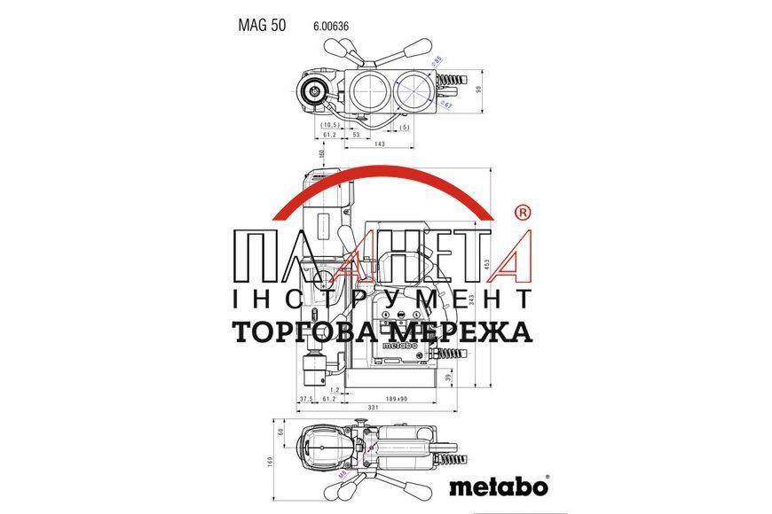 Свердлильний верстат на магнітній основі Metabo MAG 50 600636500 фото