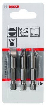 Насадка біта BOSCH Extra Hard S 1,6x8,0, 49 мм 3 шт. 2607001487 фото