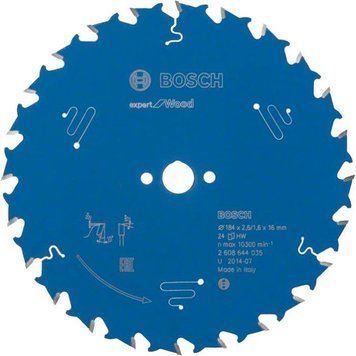 Пильний диск Expert for Wood Corded Bosch Professional для мережевих ручних циркулярних пилок, для занурювальних пил, 184x16x1,6, 24T (2608644035) 2608644035 фото