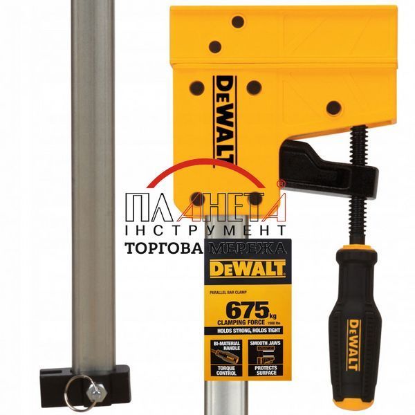 Струбцина DeWALT рейкова паралельна, максимальний тиск 675 кг (DWHT83831-1) DWHT83831-1 фото