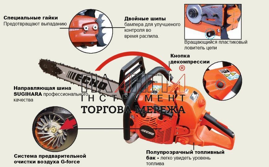 Бензопила ECHO CS-621SX 3,2 кВт, 45 см 82272 фото