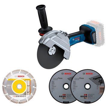 Акумуляторна кутова шліфувальна машина Bosch Professional GWS 18V-180 P, з 3 відрізними дисками, без АКБ та ЗП (06019H6L01) 06019H6L01 фото