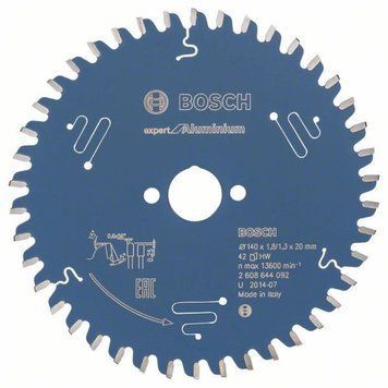 Пиляльний диски Bosch Professional Expert for Aluminium для ручних пилок, 140x20x1.8, 42T (2608644092) 2608644092 фото