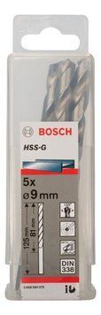 5 HSS-G свердл 9 мм BOSCH 2608595075 фото