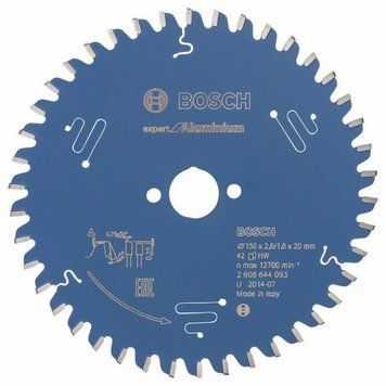 Пиляльне полотно, диск Bosch Professional EXPERT Aluminium Corded для ручної циркулярної пилки та пилки для сухого різання, 150x20x2.6, 42T (2608644093) 2608644093 фото