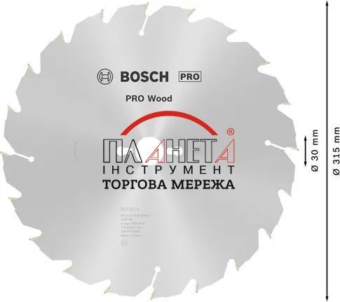 Циркулярне пиляльне полотно, диск Bosch Professional Wood, CONST, для настільних пилок, 315x3,2x30мм, 20Т (2608640701) 2608640701 фото