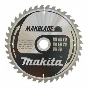 Пиляльний диск по дереву Makita MAKBlade 260x30 мм 40 зуба (B-08981) B-08981 фото