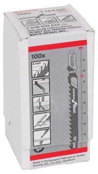 100 лобзикових пилок T 144 DP Precision for Wood, HCS BOSCH 2608633A42 фото