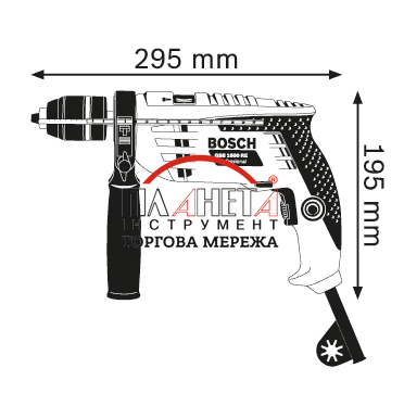 Дриль ударний BOSCH GSB 1600 RE БЗП 0601218121 0601218121 фото