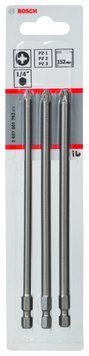Набір насадок-біт BOSCH Extra Hard PZ1; PZ2; PZ3; 152 мм 3 шт. 2607001762 фото