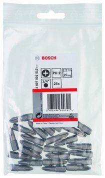 Насадка біта BOSCH Extra Hard PH 2, 25 мм 25 шт. 2607001513 фото