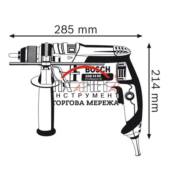 Дриль ударний BOSCH GSB 16 RE ЗВП 060114E600 060114E600 фото