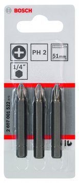 Насадка біта BOSCH Extra Hard PH 2, 51 мм 3 шт. 2607001522 фото