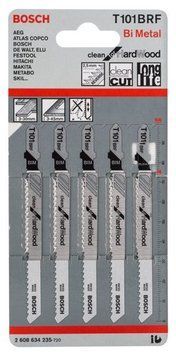 5 лобзикових пилок T 101 BRF Clean for HardWood, BIM BOSCH 2608634235 фото