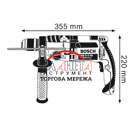 Дриль ударний BOSCH GSB 21-2 RE БЗП 060119C500 060119C500 фото