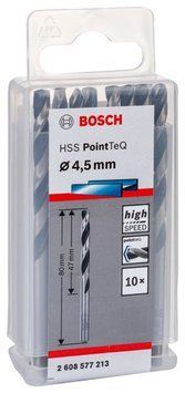 10 HSS PointTeQ свердл 4.5 мм BOSCH 2608577213 фото