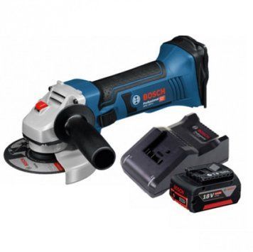Акумуляторна кутова шліфувальна машина BOSCH GWS 18-125 V-LI + GBA 4.0 Ач + GAL 18V-40 0615990L6G фото