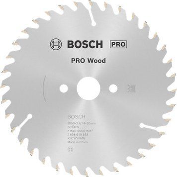 Циркулярне пиляльне полотно, диск Wood Optiline Bosch Professional для мережевих інструментів (ручних пилок), 150x20x1.4/2.4 мм, 36Т (2608640593) 2608640593 фото