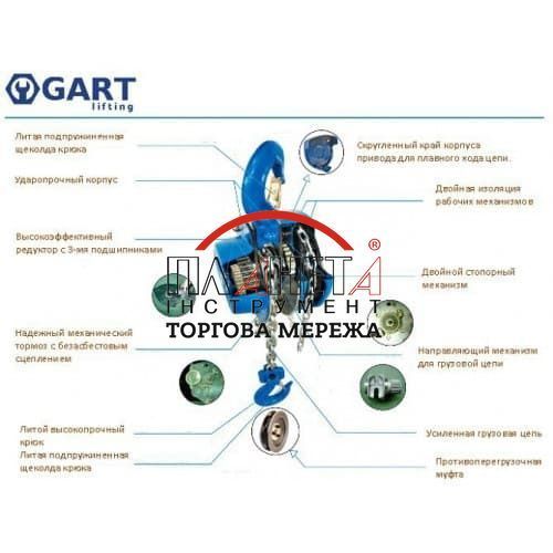 Таль ручна ланцюгова GART Lifting HS-S 0.5 T 1031 фото