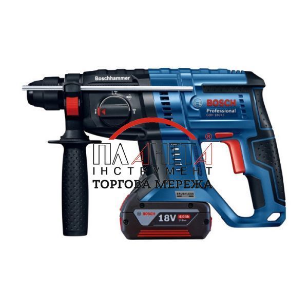 Акумуляторний перфоратор Bosch GBH 180-LI Professional, 2 акб GBA 18V 4.0Ah та з/п GAL 18V-40, у кейсі + набір свердел 11 шт 0615990M33 фото