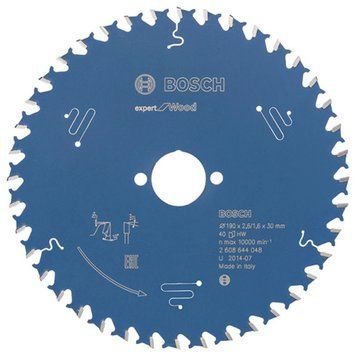 Пильний диск Expert for Wood Corded Bosch Professional для мережевих ручних циркулярних пилок, для занурювальних пил, 190x30x1,6, 40T (2608644048) 2608644048 фото