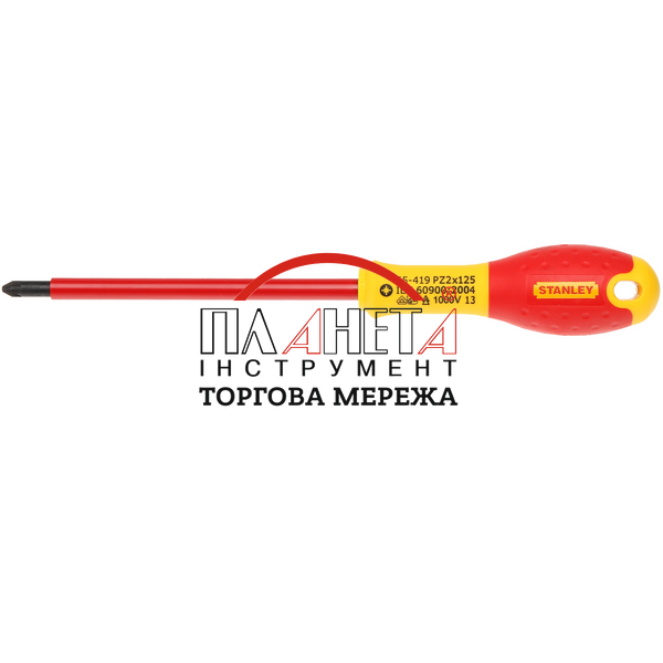 Викрутка електрика FatMax VDE 1000V під шліць Pz2 х 125 STANLEY 0-65-419 фото