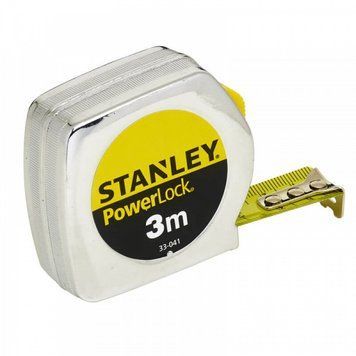 Рулетка вимірювальна Powerlock&reg; довжиною 3 м, шириною 12,7 мм в хромованому пластмасовому корпусі STANLEY 0-33-238 0-33-238 фото