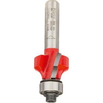 Карнизна, радіусна фреза Expert for Wood Rounding Bosch Professional, 8 мм, D 22,2 мм, R1 4,75 мм, L 13,2 мм, G 55 мм, з центрувальним кульковим підшипником, для занурювальних фрезерних машин, для кромкових фрезерів (2608629373) 2608629373 фото