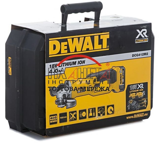 Шліфмашина кутова - болгарка акумуляторна DeWALT DCG412M2 DCG412M2 фото