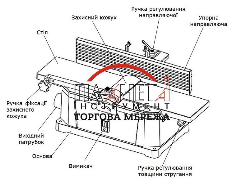Фугувальний верстат GTM TB6 H (Helical) 1500 Вт з валом Helical (18681) 18681 фото