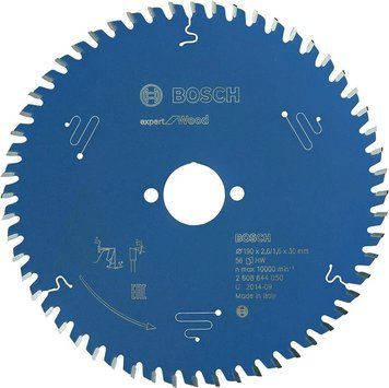 Пильний диск Expert for Wood Corded Bosch Professional для мережевих ручних циркулярних пилок, для занурювальних пил, 190x30x1,6, 56T (2608644050) 2608644050 фото