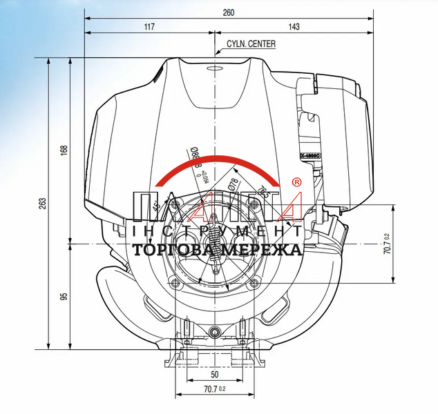 Двигун бензиновий Honda GX50 (GX50T-ST-4-OH) GX50T-ST-4-OH фото