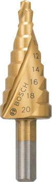 Східчасте свердло HSS-TiN, хвостовик з 3 фасками, 9 ступенів, 4-20 мм, Bosch Professional (2608597526) 2608597526 фото