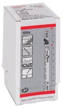 100 лобзикових пилок T 101 D Clean for Wood, HCS BOSCH 2608637877 фото